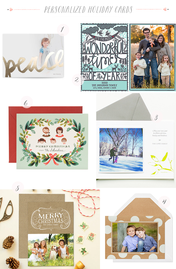 Personalized Family Holiday Card Round Up by Oh So Beautiful Paper