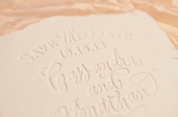 DIY Tutorial: Rubber Stamp Paper Clay Save the Dates by Antiquaria for Oh So Beautiful Paper