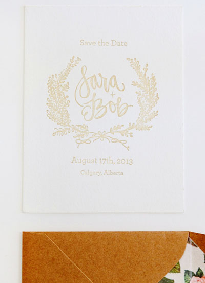 Sara + Bob's Romantic Floral Wedding Invitations