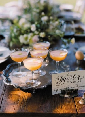 Day-of Wedding Stationery Inspiration and Ideas: Signature Drink Signs via Oh So Beautiful Paper