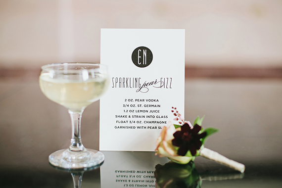 Day-of Wedding Stationery Inspiration and Ideas: Signature Drink Signs via Oh So Beautiful Paper