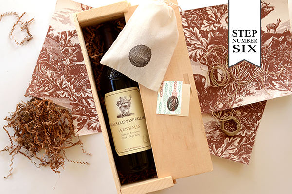 DIY Tutorial: Gift Wrapped Wine Box Favors by Antiquaria for Oh So Beautiful Paper