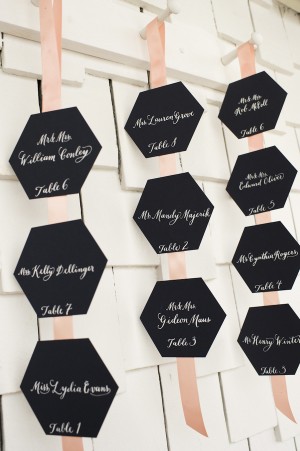 Day-of Wedding Stationery Inspiration Ideas: Hexagons via Oh So Beautiful Paper