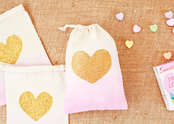 DIY Dip Dyed Heart Favor Bags by Oh So Beautiful Paper