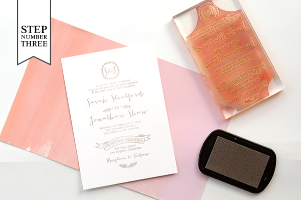 DIY Tutorial: Watercolor Trifold Wedding Invitation by Antiquaria for Oh So Beautiful Paper