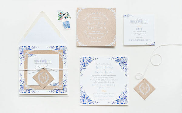 Blue-Floral-Kraft-Paper-Wedding-Invitations-Suite-Paperie2