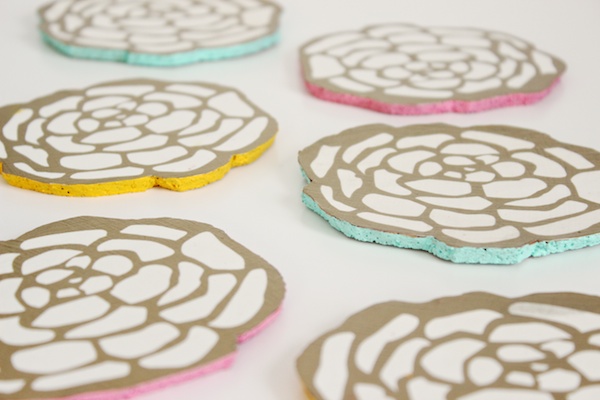 DIY Floral Coasters by Mandy Pellegrin for Oh So Beautiful Paper