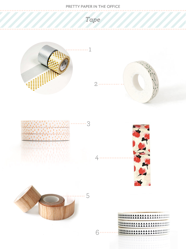 Pretty Paper in the Office: Tape Round Up via Oh So Beautiful Paper