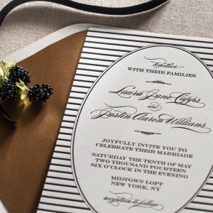 stripes wedding invitation