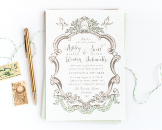 Shabby chic vintage parisian wedding invitations alisabobzien.com