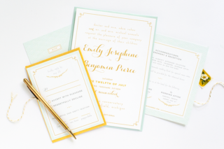 Gold Gray affordable unique wedding invitations