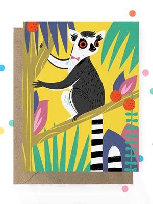 Hooray-Today-Lemur-Greeting-Card