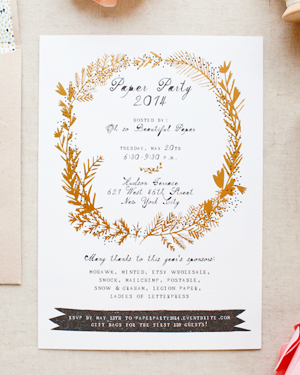 Paper Party 2014 Invitations by Mr. Boddington's Studio, Smock, Mohawk, and Meant to Be Calligraphy for Oh So Beautiful Paper