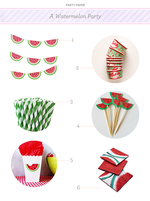 Watermelon Party Ideas via Oh So Beautiful Paper