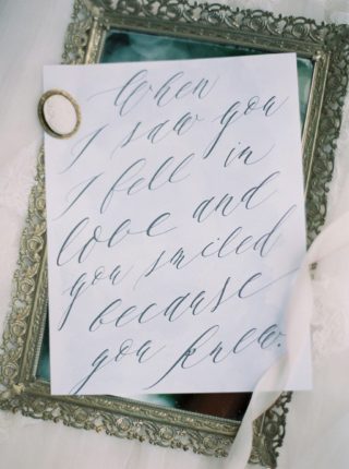 Calligraphy Wedding Sign Photo Prop Blue
