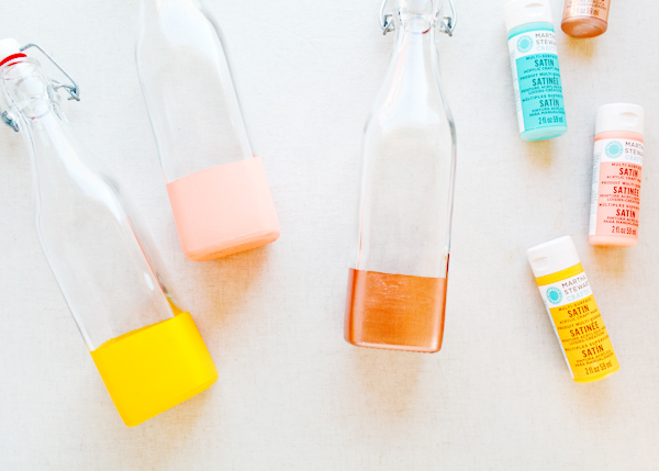 DIY Color Dipped Picnic Bottles by Oh So Beautiful Paper