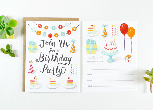 Four-Wet-Feet-Illustrated-Fill-In-Party-Invitations-Birthday