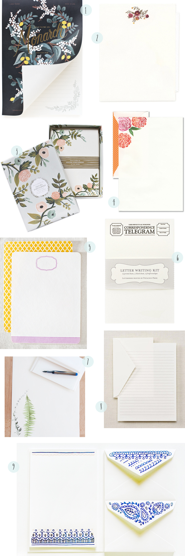 Stationery A-Z: Writing Sheets Round Up by Oh So Beautiful Paper