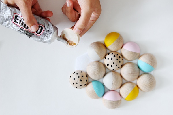 DIY Tutorial: Candy-Colored Wooden Trivets by Fabric Paper Glue for Oh So Beautiful Paper