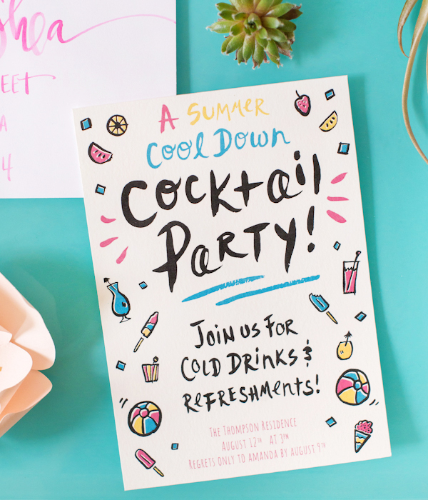Summer Frozen Cocktail Party Inspiration by Oh So Beautiful Paper / Photo by Sweet Root Village / Invitations by The Paper Cub 