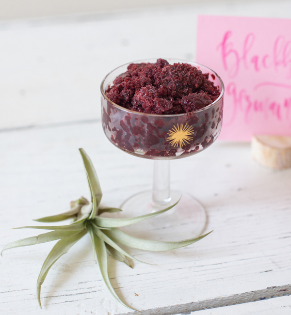 Blackberry St-Germain Cocktail Granita Recipe by Oh So Beautiful Paper / Photo by Sweet Root Village