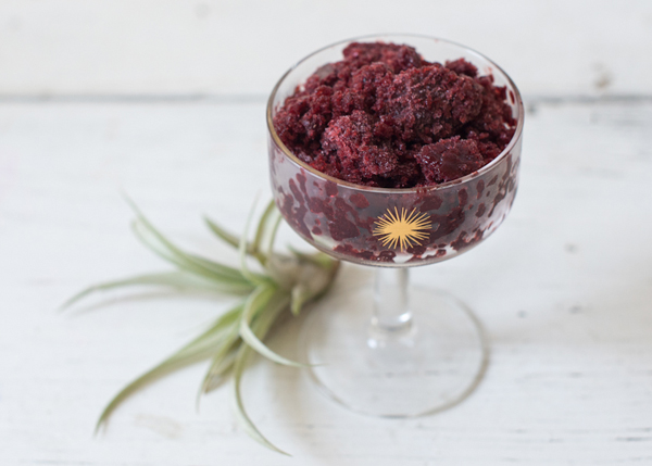 Blackberry St-Germain Cocktail Granita Recipe by Oh So Beautiful Paper / Photo by Sweet Root Village