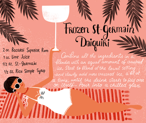 Frozen St-Germain Daiquiri Recipe Card by Dinara Mirtalipova for Oh So Beautiful Paper