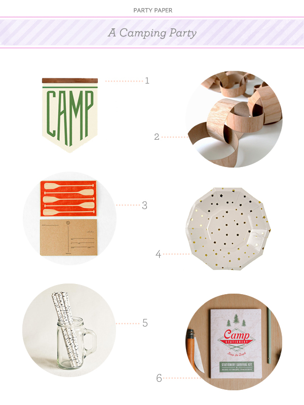 Camping Party Ideas via Oh So Beautiful Paper