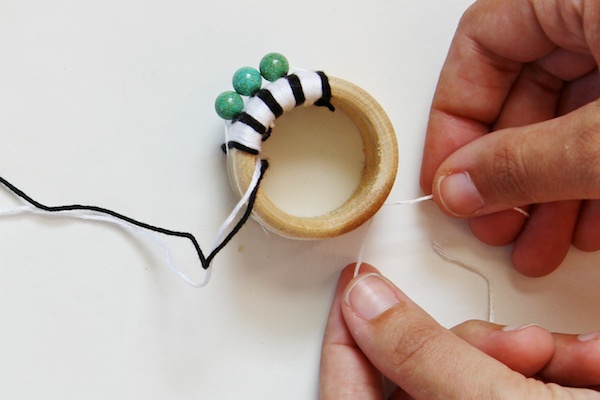 DIY Black + White Striped Napkin Rings via Oh So Beautiful Paper
