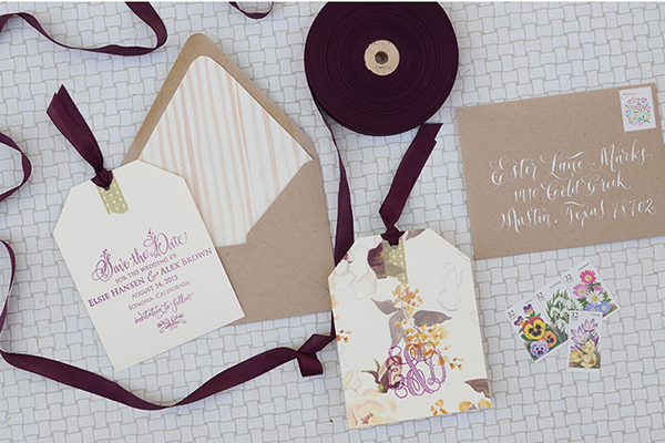 DIY Floral Wedding Save the Date Tags by Antiquaria for Oh So Beautiful Paper