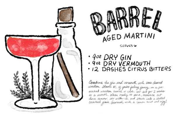 Barrel-Aged-Martini-Cocktail-Recipe-Card-Shauna-Lynn-Illustration-OSBP