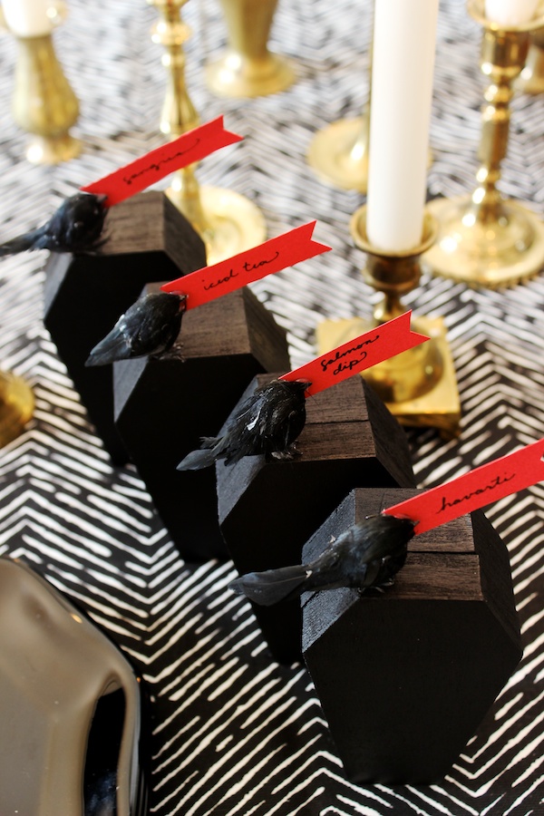 DIY Halloween Coffin Place Cards by Fabric Paper Glue for Oh So Beautiful Paper