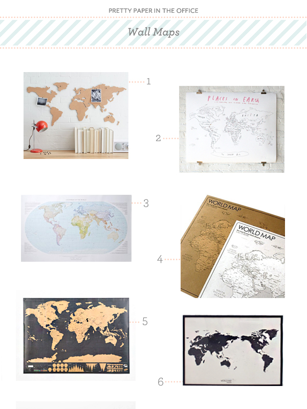 Pretty Paper in the Office: Map Round Up via Oh So Beautiful Paper