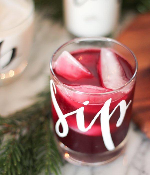 DIY Tutorial: Custom Duck Tape Calligraphy Cocktail Glasses by A Fabulous Fete for Oh So Beautiful Paper