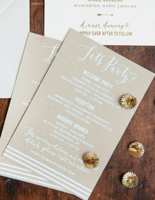 Gold Foil and Calligraphy Wedding Invitations