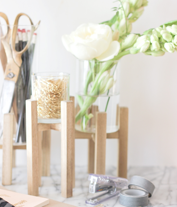 DIY Tutorial: Raised Glass Desk Organizer by A Fabulous Fete for Oh So Beautiful Paper