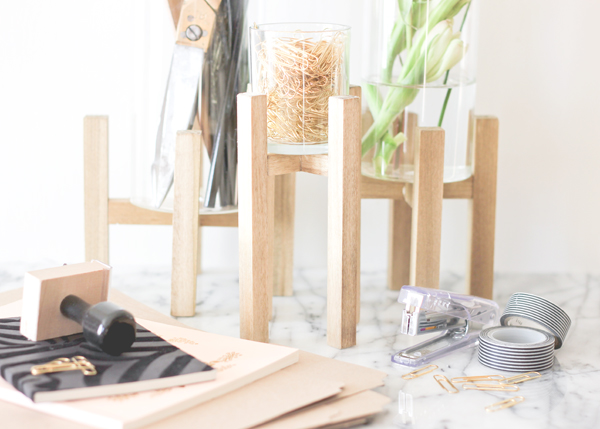 DIY Tutorial: Raised Glass Desk Organizer by A Fabulous Fete for Oh So Beautiful Paper