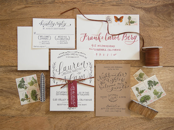 Rustic Hand Lettered Wedding Invitations by Bright Room Studio / Oh So Beautiful Paper