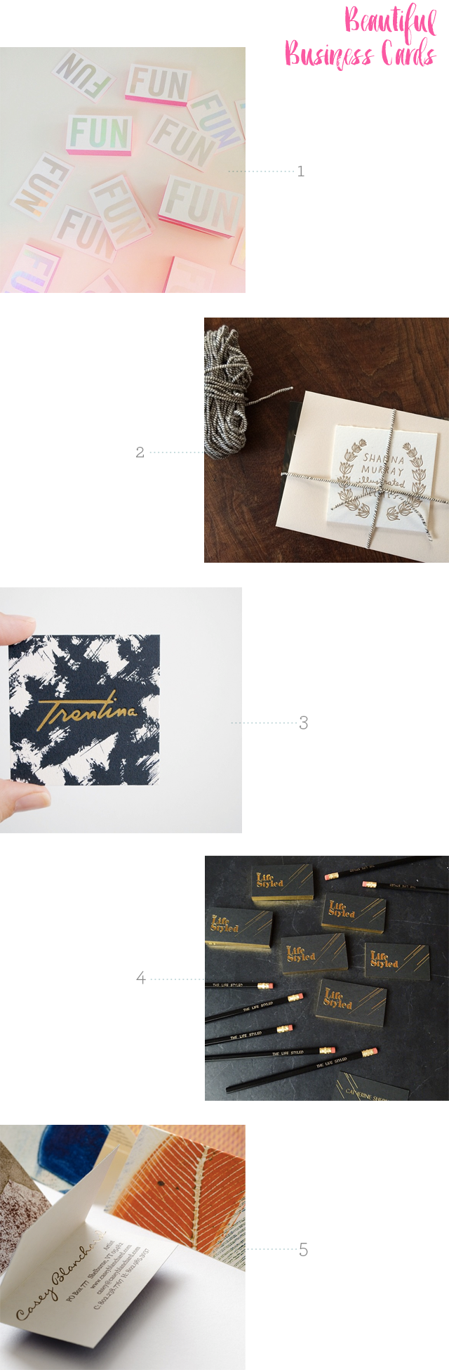 Business Card Inspiration via Oh So Beautiful Paper