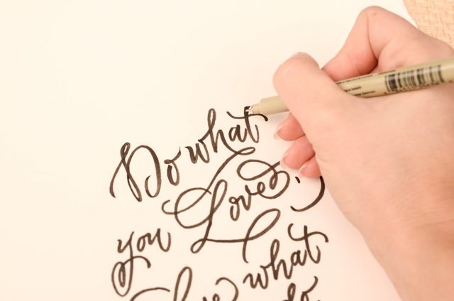 DIY Hand Lettered Wall Art by Antiquaria for Oh So Beautiful Paper