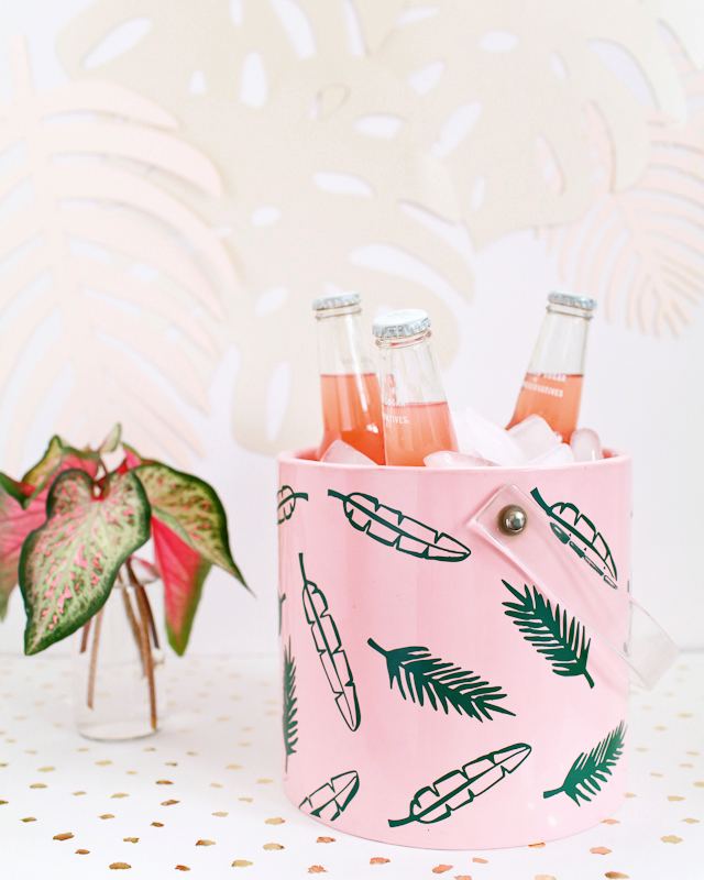 DIY Let's Party Tropical Palm Frond Ice Bucket / Oh So Beautiful Paper