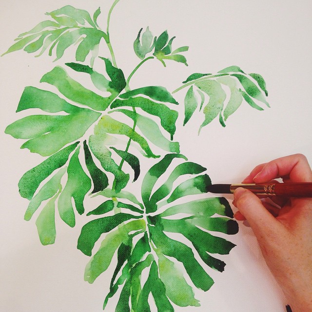 Mon Voir Calligraphy Watercolor Philodendron / Oh So Beautiful Paper