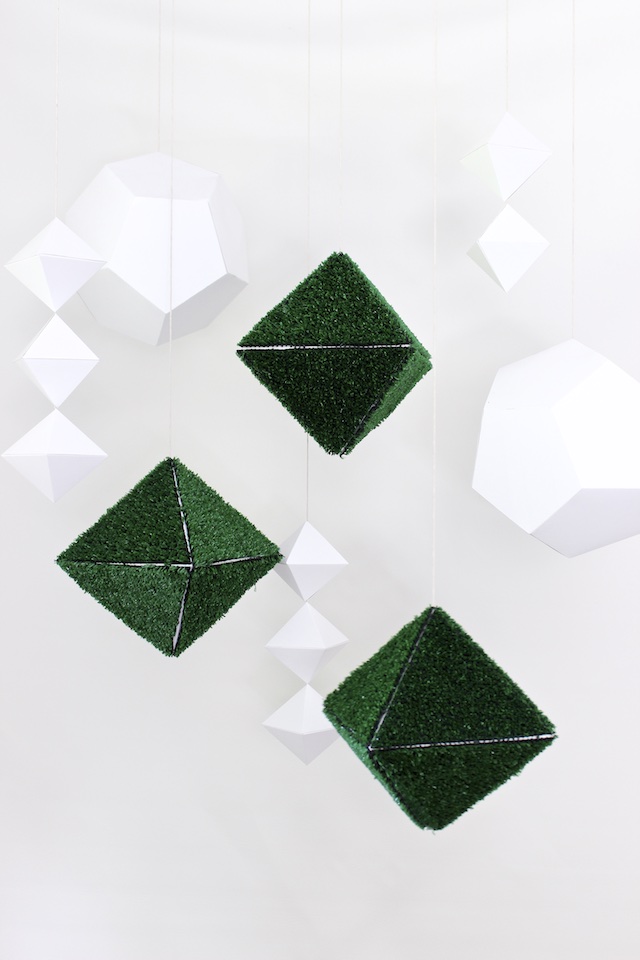 DIY Faux Grass Hanging Gems Party Decorations / Craftcourse for Oh So Beautiful Paper