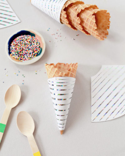 Printable Hologram Foil Ice Cream Cone Wrapper