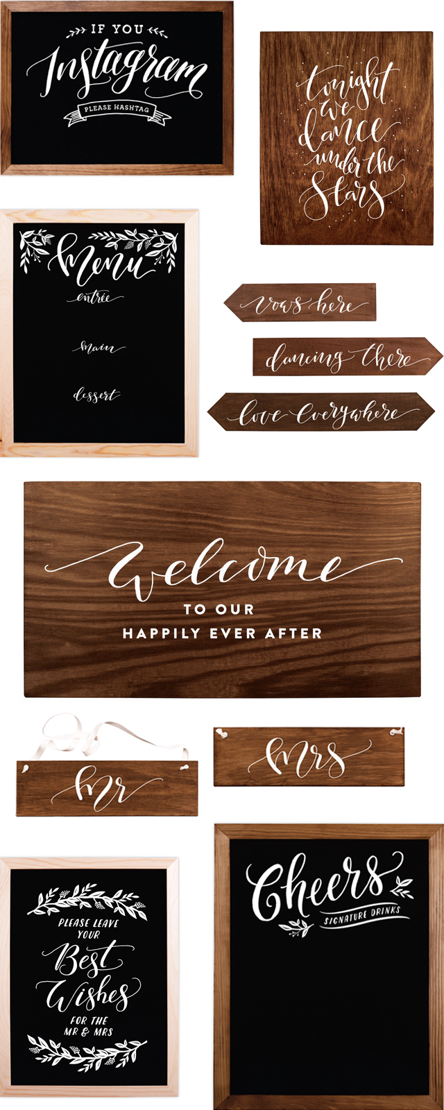 Fox & Fallow Chalkboard and Timber Wedding Signs / Oh So Beautiful Paper