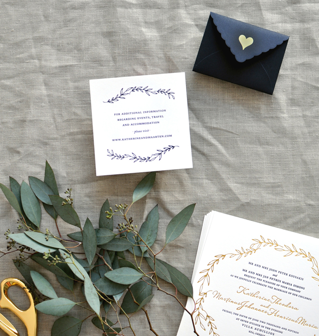 Black, White, and Gold Foil Greek Destination Wedding Invitations by Smitten on Paper / Oh So Beautiful Paper