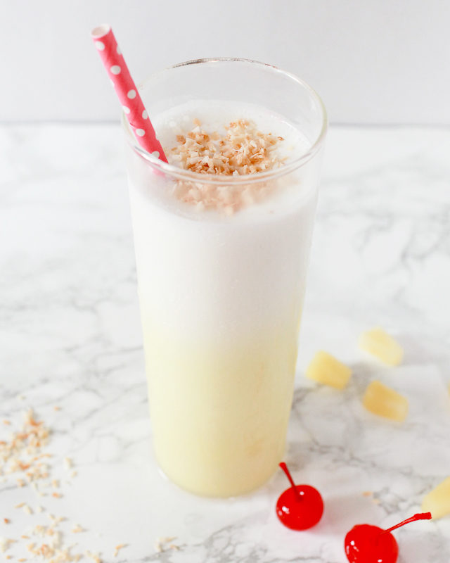 Boozy Pina Colada Milkshake Cocktail Recipe / Liquorary for Oh So Beautiful Paper