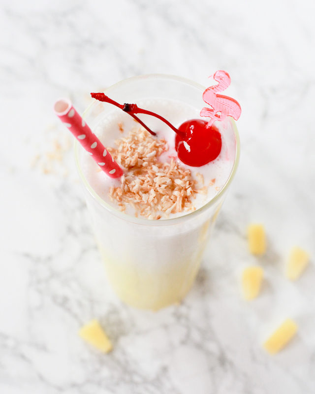 Boozy Pina Colada Milkshake Cocktail Recipe / Liquorary for Oh So Beautiful Paper