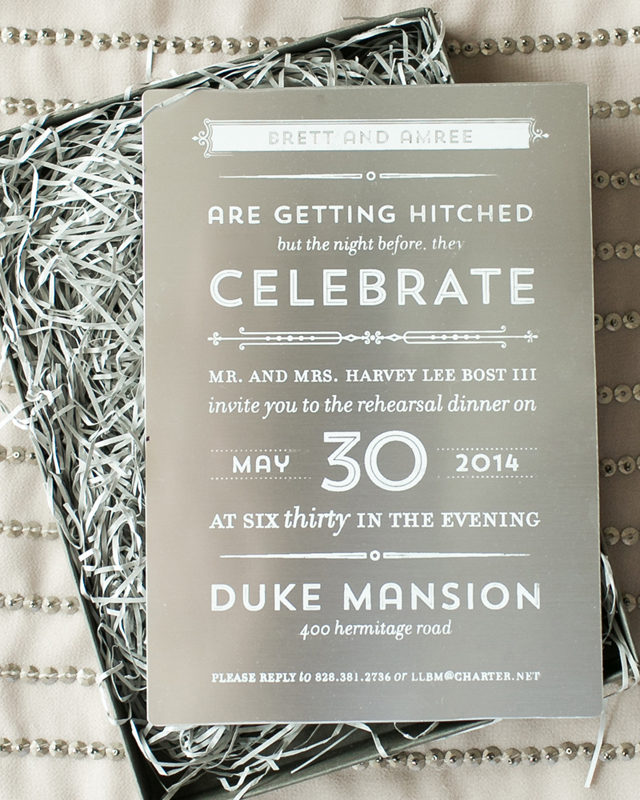 Modern Industrial Rehearsal Dinner Invitations by Atheneum Creative / Oh So Beautiful Paper
