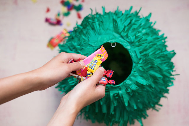 DIY Tissue Paper Flower Piñata / BerinMade for Oh So Beautiful Paper